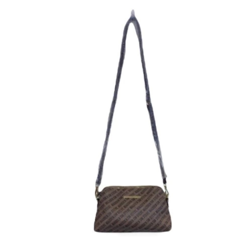 Steve Madden brown crossbody logo bag with adjustable strap. NWT
